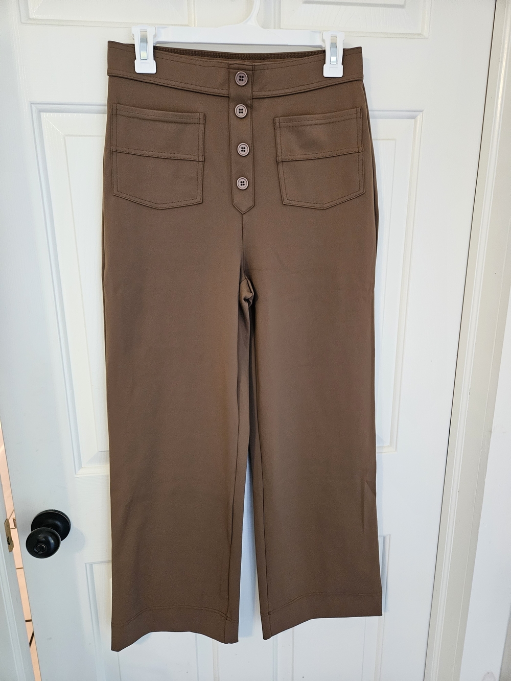 HALARA DayStretch Brown High-Rise Wide-Leg Pants Size M Petite NWT